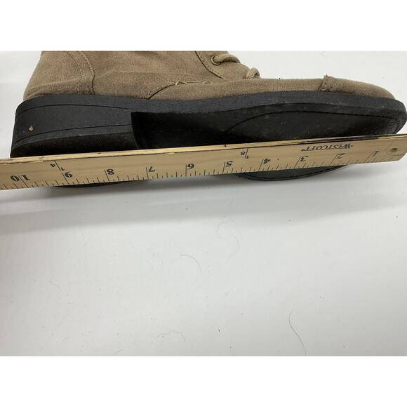 Qupid Boots Womens Size 8 Brown Knee High Lace Up Faux Suede Fleece Lined Zip - Picture 14 of 16